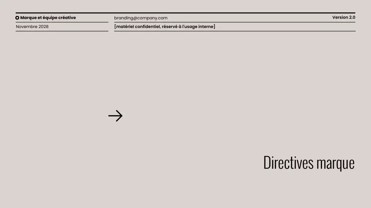 Présentation minimaliste des lignes directrices de la marque