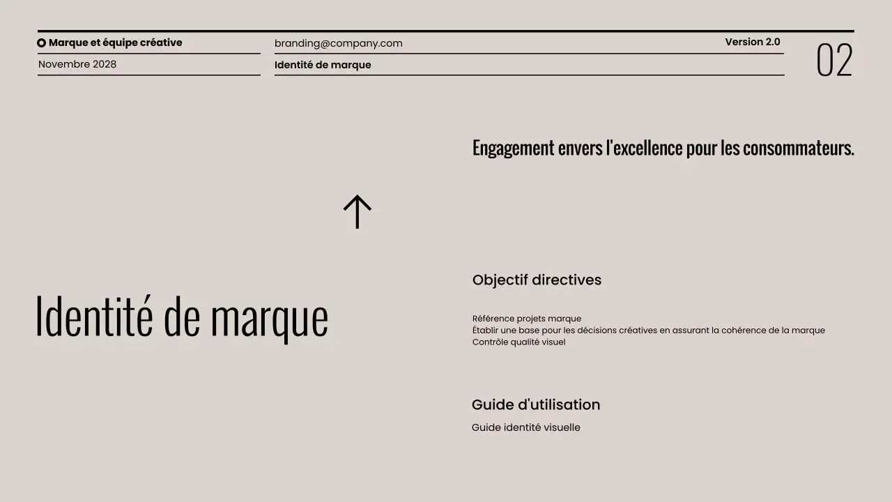 Présentation minimaliste des lignes directrices de la marque