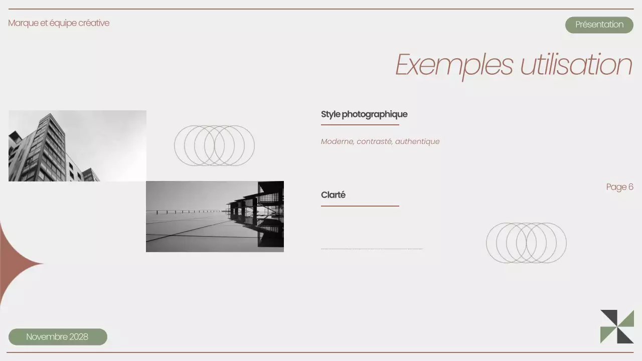 Présentation de la ligne directrice de la marque moderne grise
