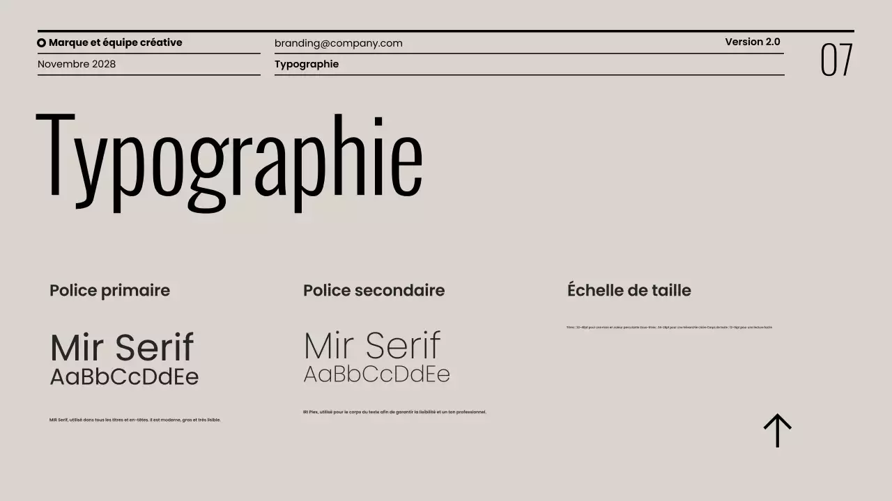 Présentation minimaliste des lignes directrices de la marque