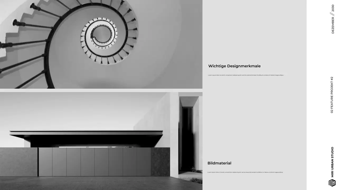 Modernes graues minimalistisches Architektur-Portfolio Präsentation