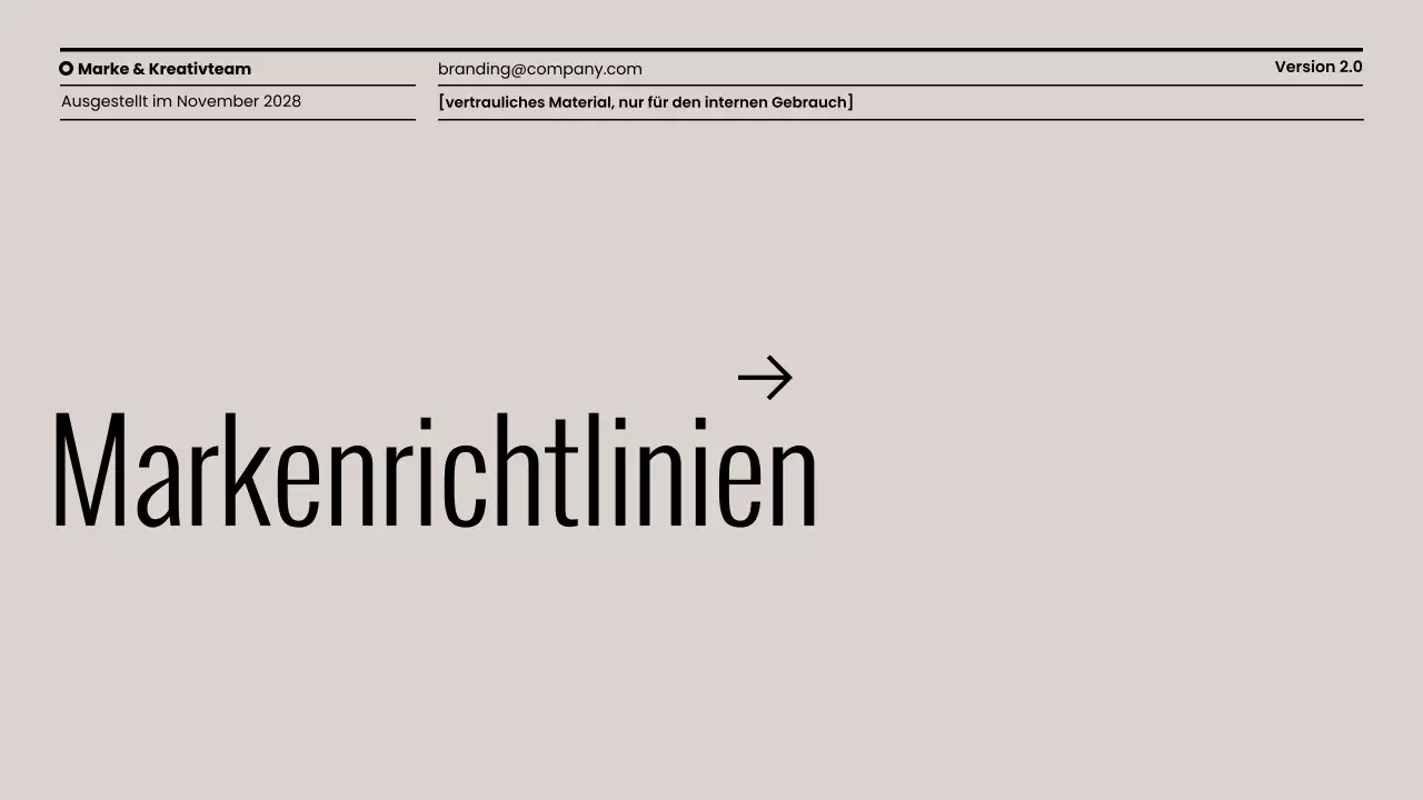 Minimalistische Präsentation der Markenrichtlinien