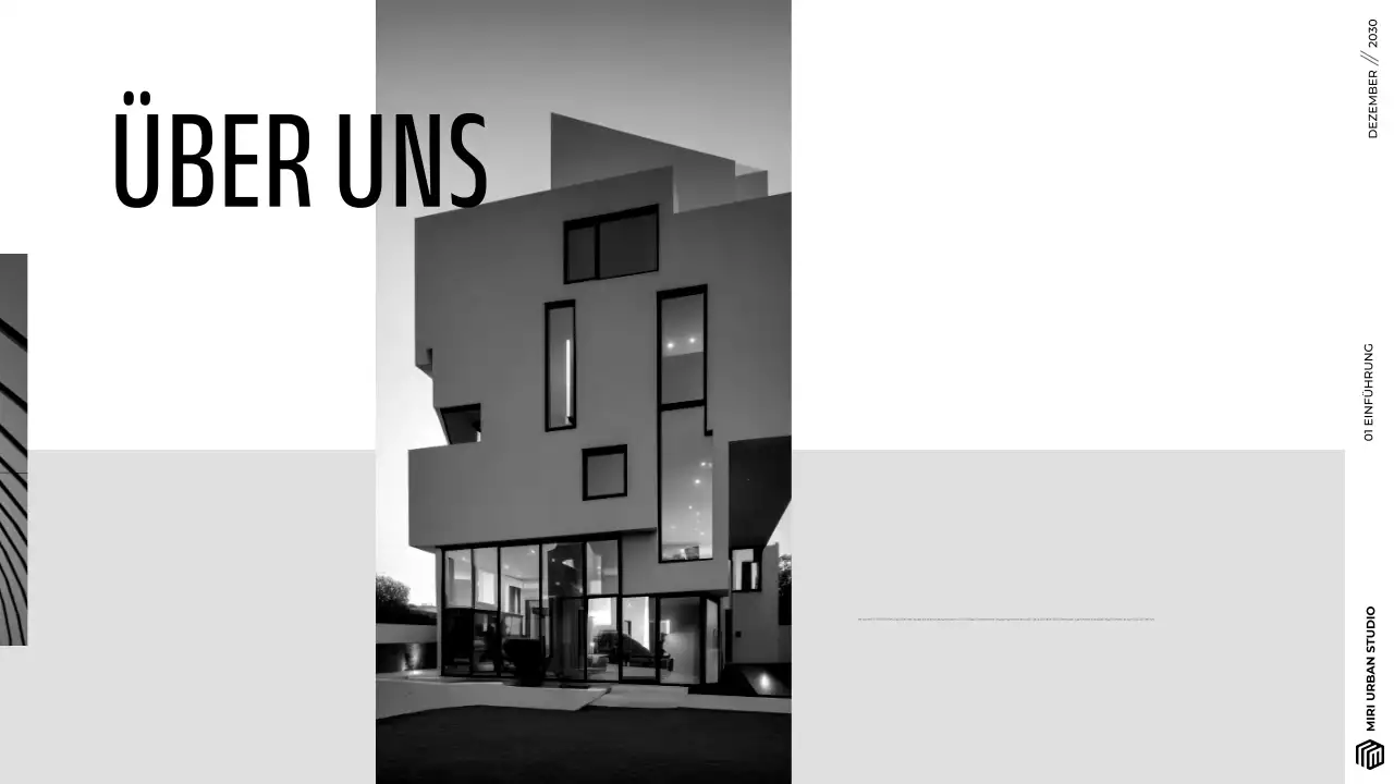 Modernes graues minimalistisches Architektur-Portfolio Präsentation