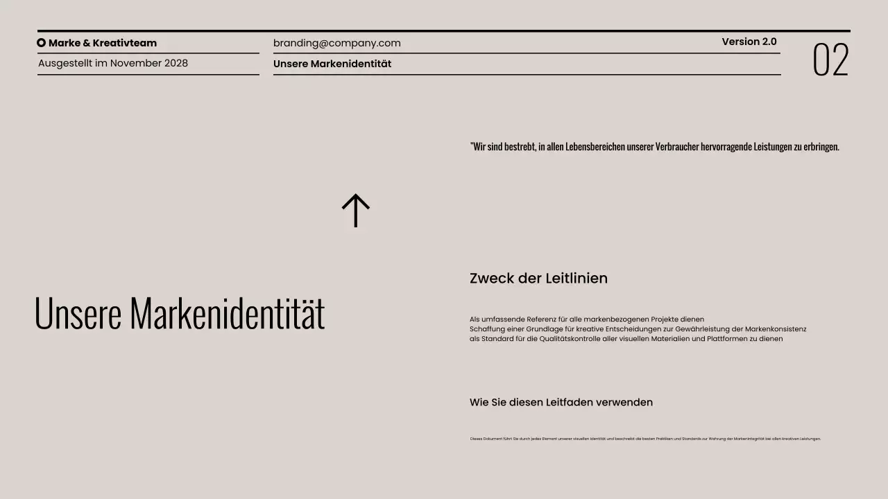 Minimalistische Präsentation der Markenrichtlinien