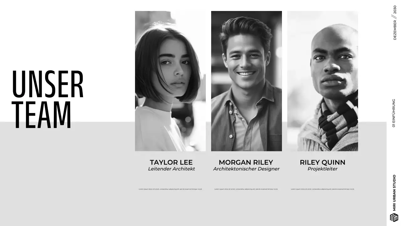 Modernes graues minimalistisches Architektur-Portfolio Präsentation