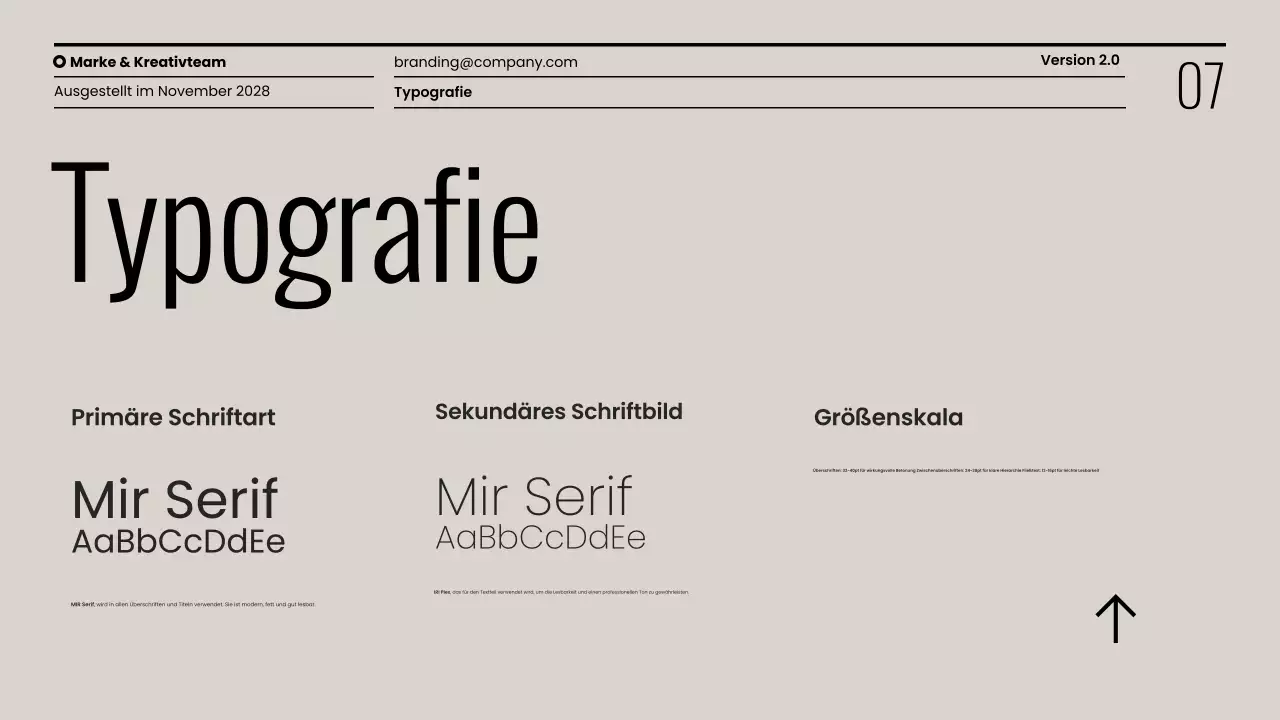 Minimalistische Präsentation der Markenrichtlinien