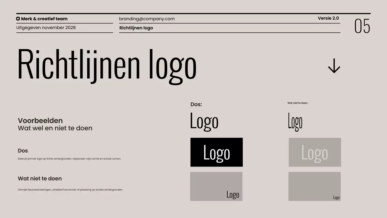 Presentatie minimalistische merkrichtlijnen