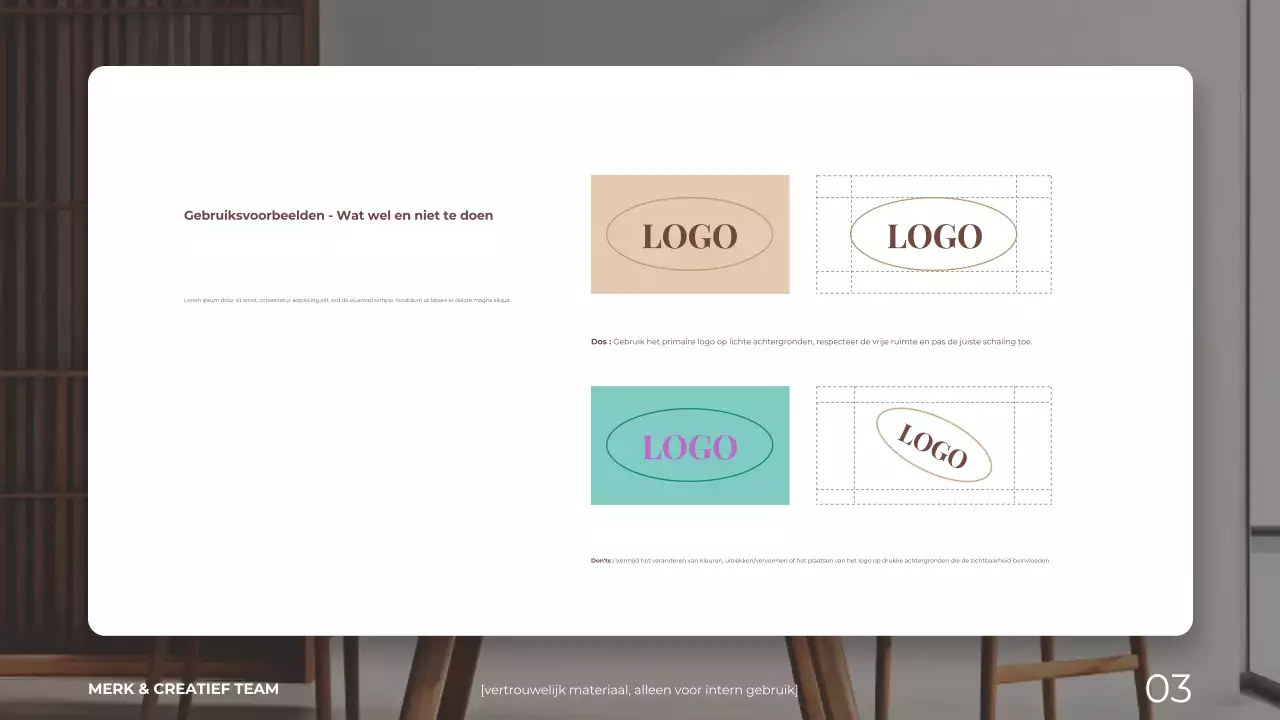 bruin en beige elegant modern huis en wonen merkrichtlijn presentatie