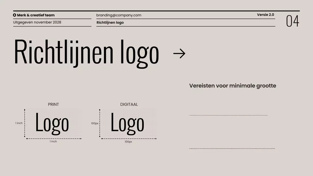 Presentatie minimalistische merkrichtlijnen