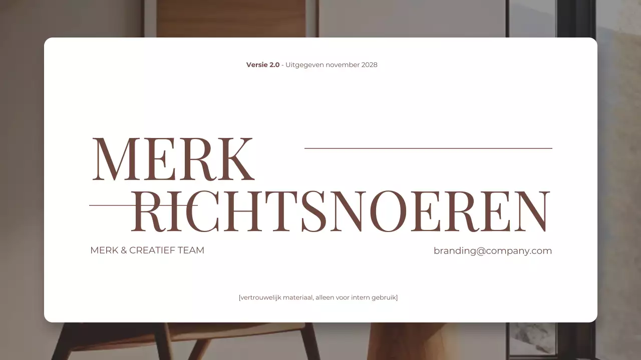 bruin en beige elegant modern huis en wonen merkrichtlijn presentatie