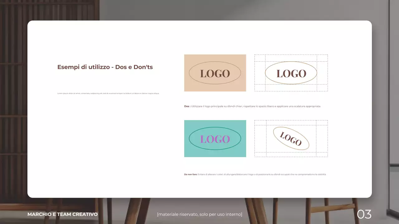 marrone e beige elegante casa moderna e living presentazione delle linee guida del marchio