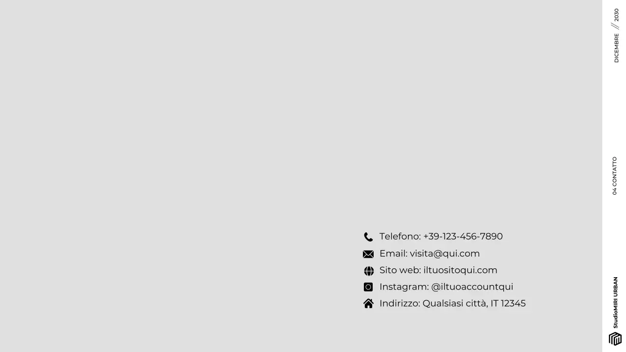 Presentazione del portafoglio di architettura moderna, grigia e minimalista