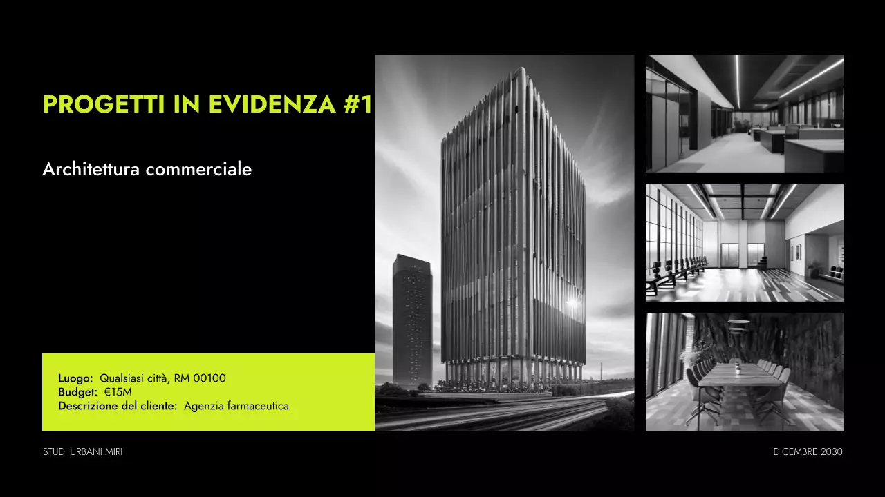 portfolio di architettura moderna al neon