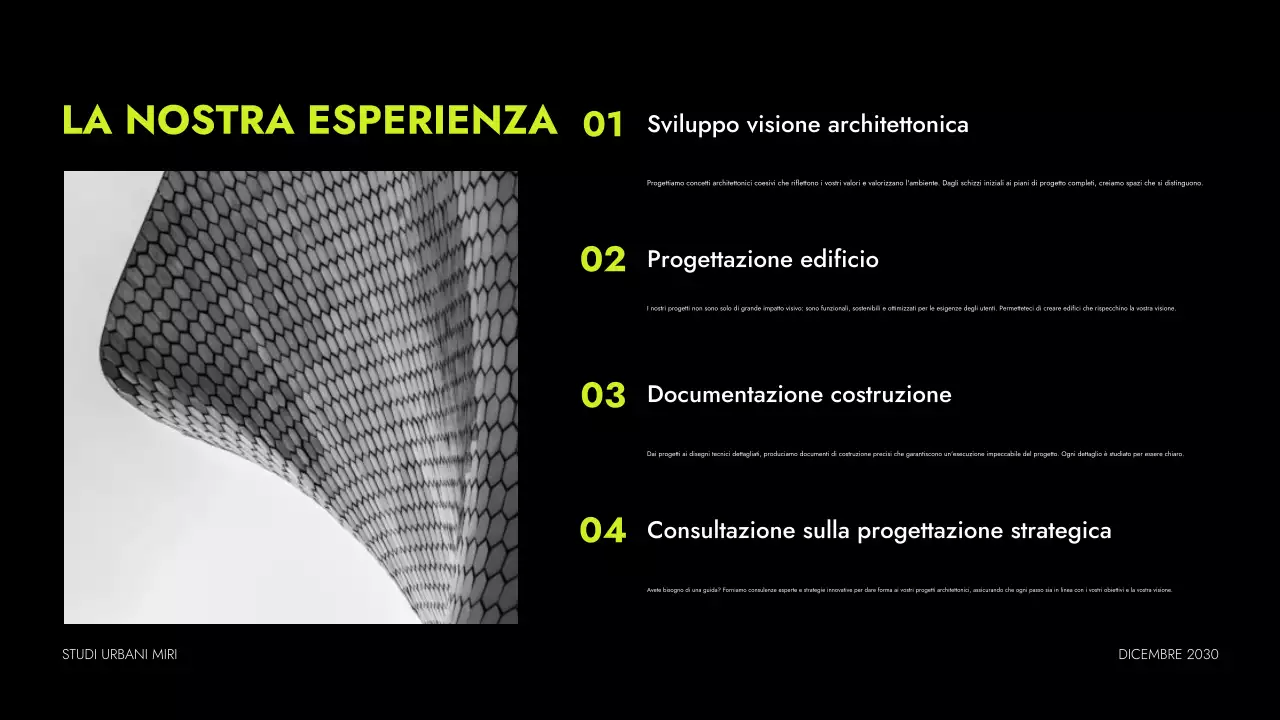 portfolio di architettura moderna al neon