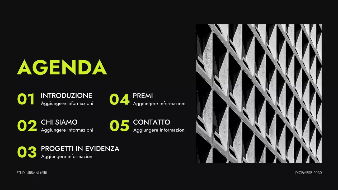 portfolio di architettura moderna al neon