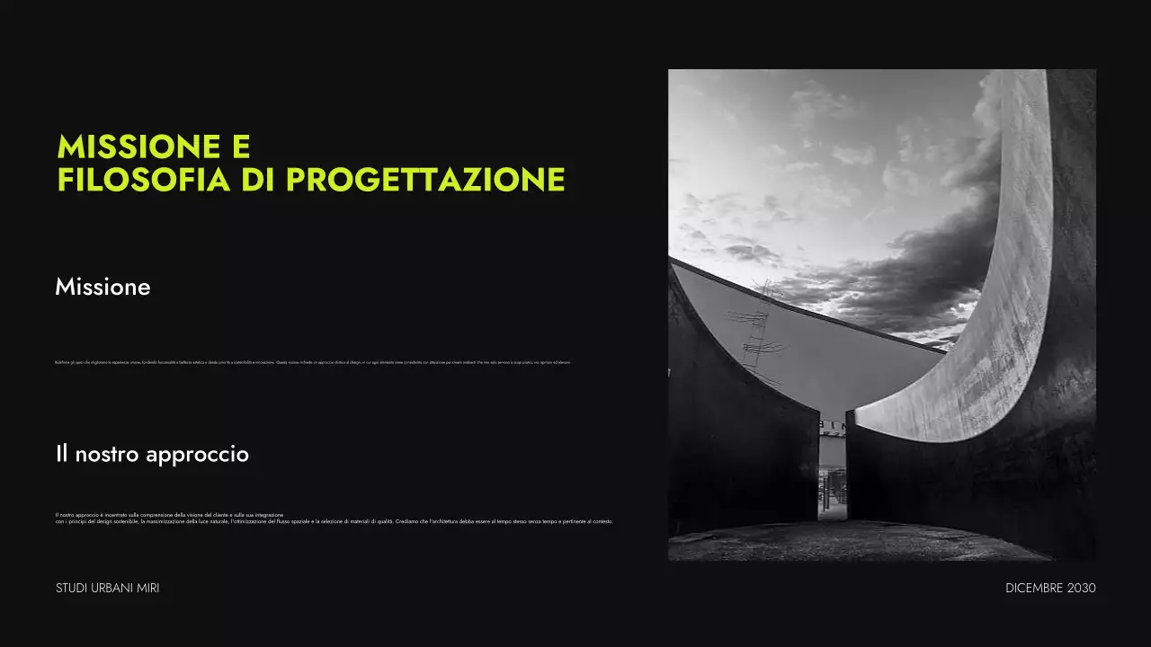 portfolio di architettura moderna al neon