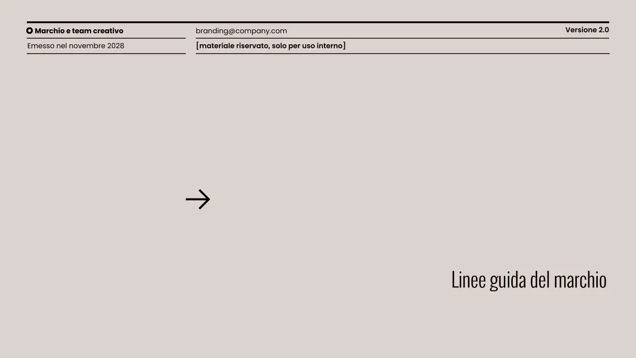 Presentazione minimalista delle linee guida del marchio