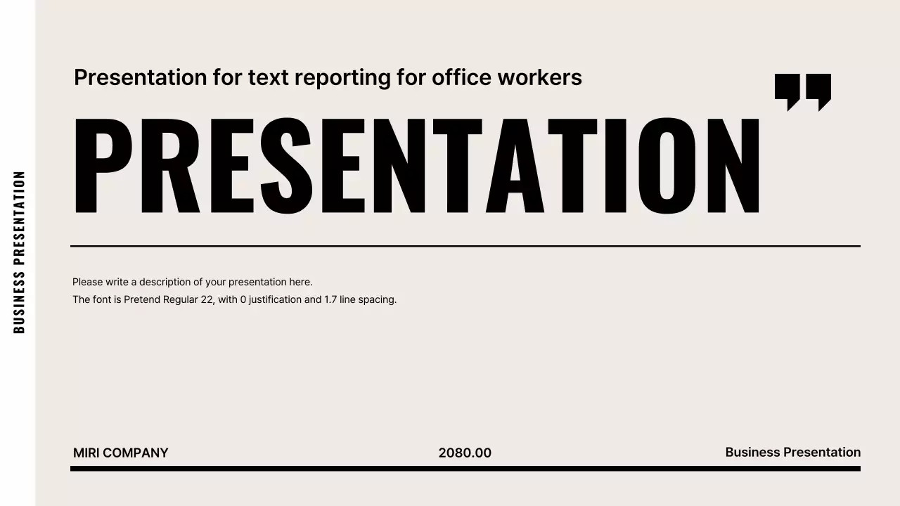 Apresentação de negócios minimalista bege