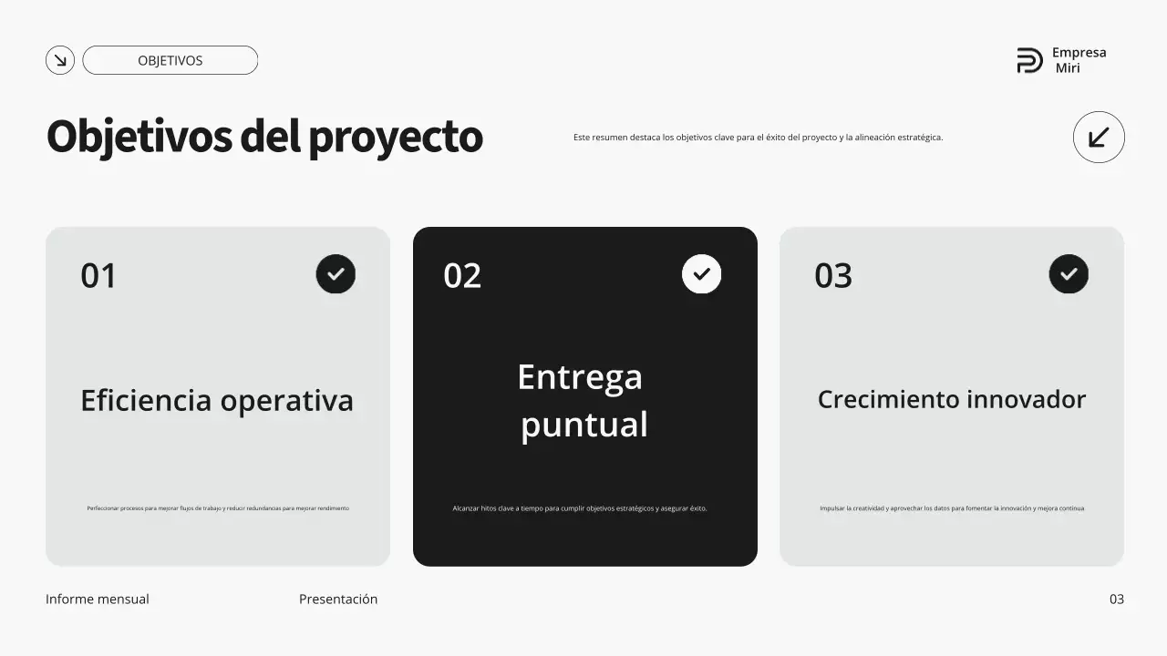 Informe mensual minimalista moderno en gris y verde