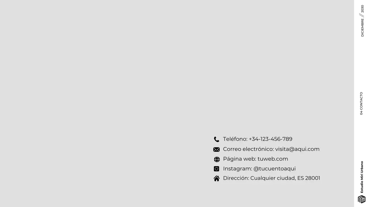 Presentación de cartera de arquitectura minimalista gris moderna