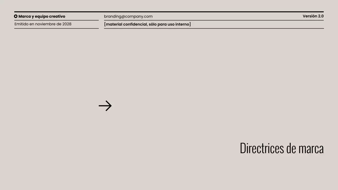 Presentación minimalista de las directrices de marca