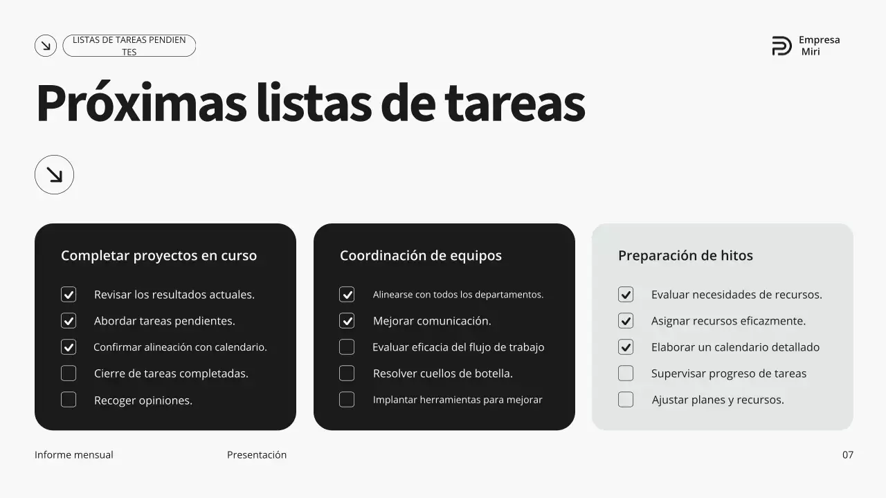 Informe mensual minimalista moderno en gris y verde