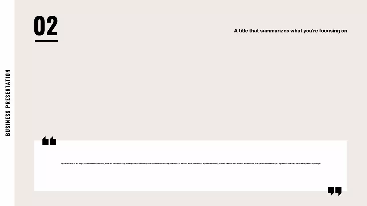 Apresentação de negócios minimalista bege