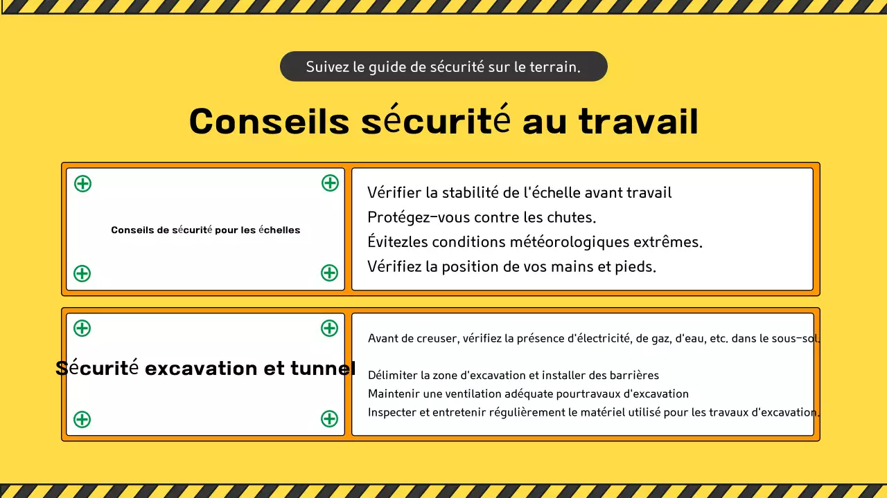 Une collection de jolis manuels jaunes et verts sur la sécurité sur les chantiers de construction