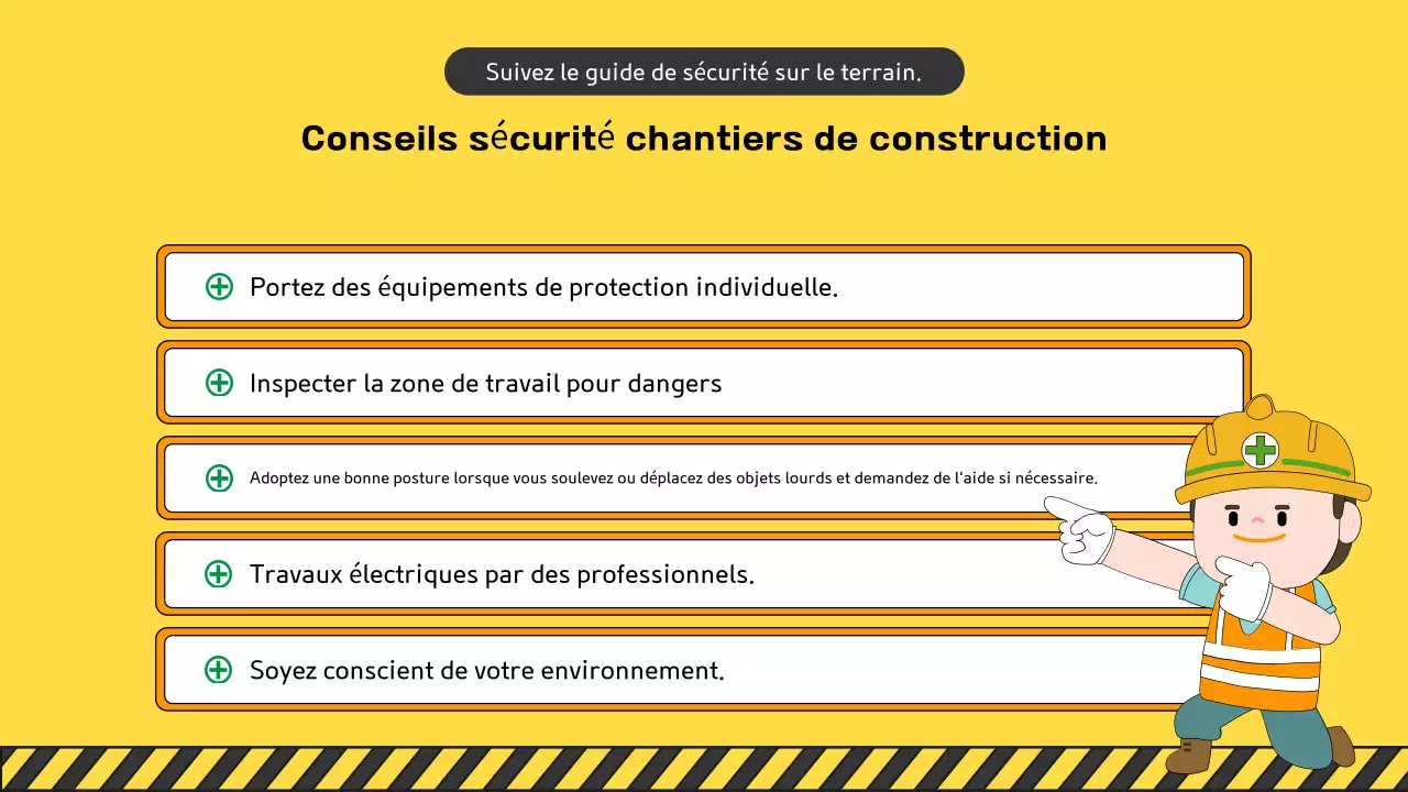 Une collection de jolis manuels jaunes et verts sur la sécurité sur les chantiers de construction