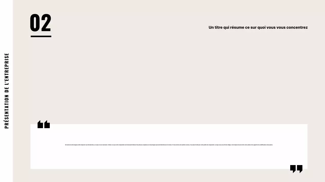 Description de l'entreprise beige par défaut