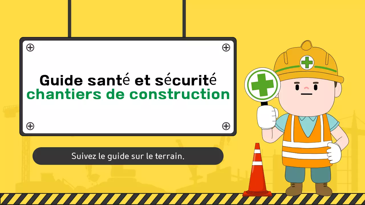 Une collection de jolis manuels jaunes et verts sur la sécurité sur les chantiers de construction