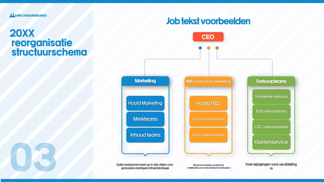 Lichtblauwe eenvoudige reorganisatiegids