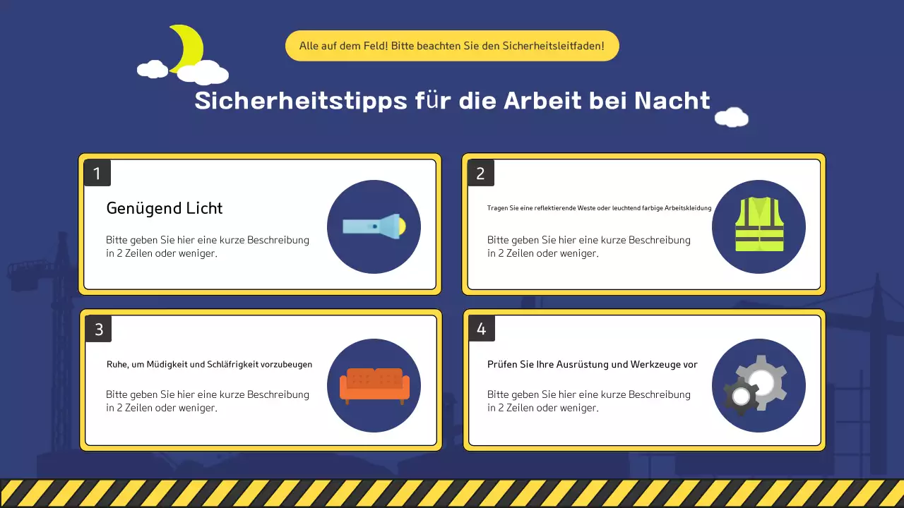 Eine Sammlung von niedlichen gelben und grünen Baustellen-Sicherheitshandbüchern