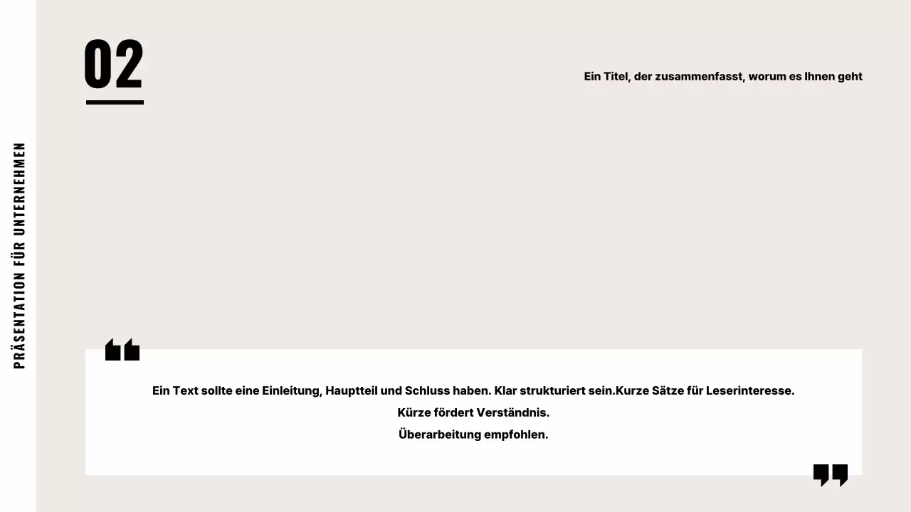 Beige Standard-Geschäftsbeschreibung