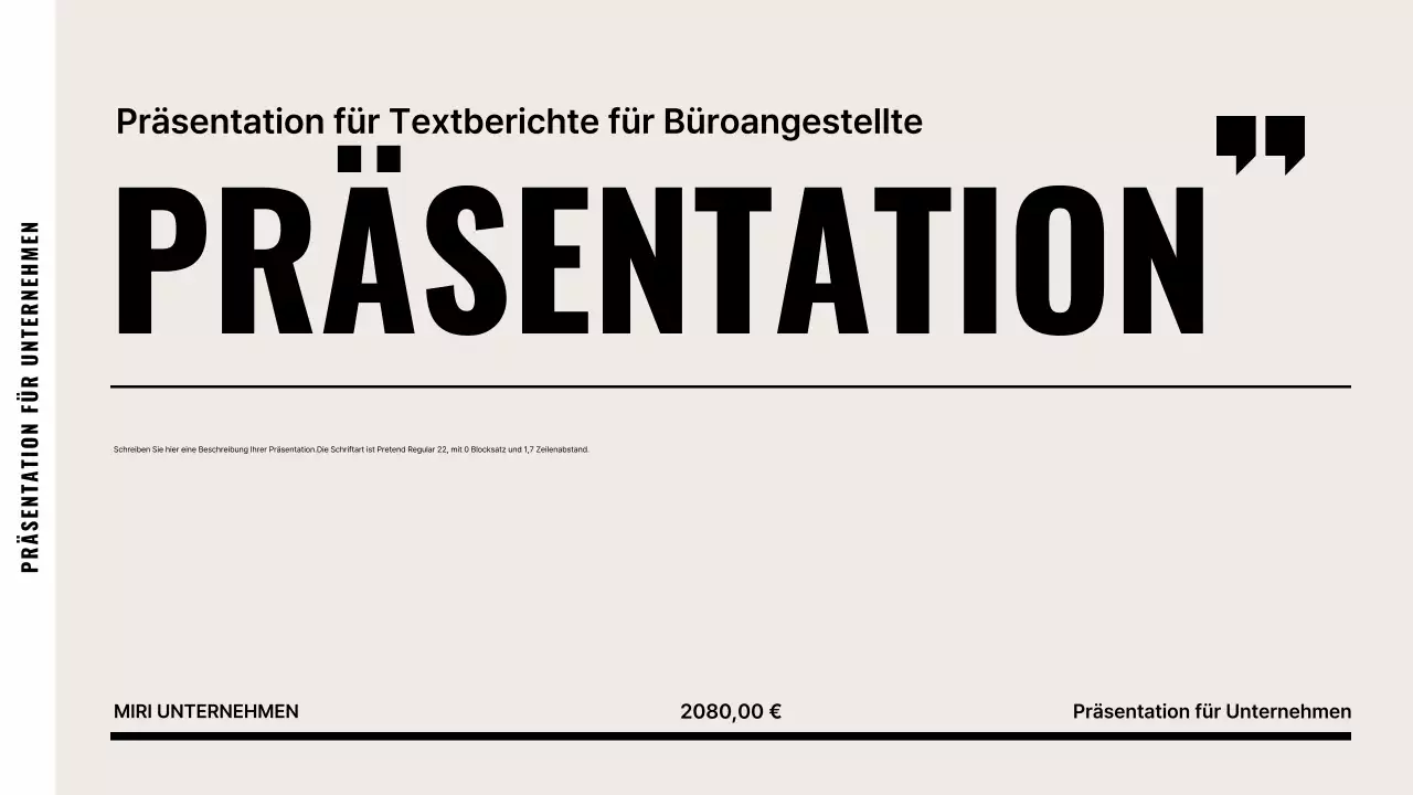 Beige Standard-Geschäftsbeschreibung