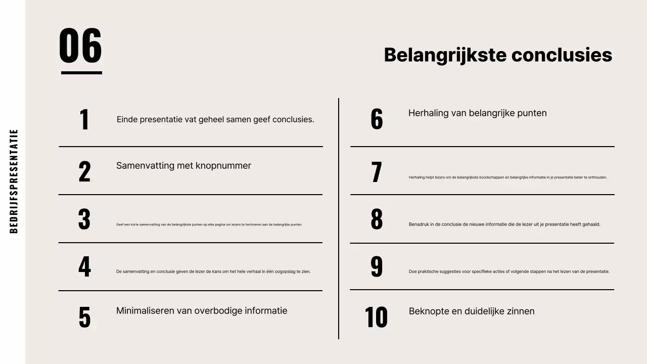 Beige standaard bedrijfsomschrijving