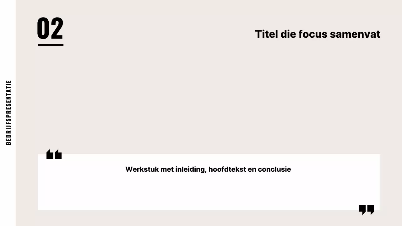 Beige standaard bedrijfsomschrijving