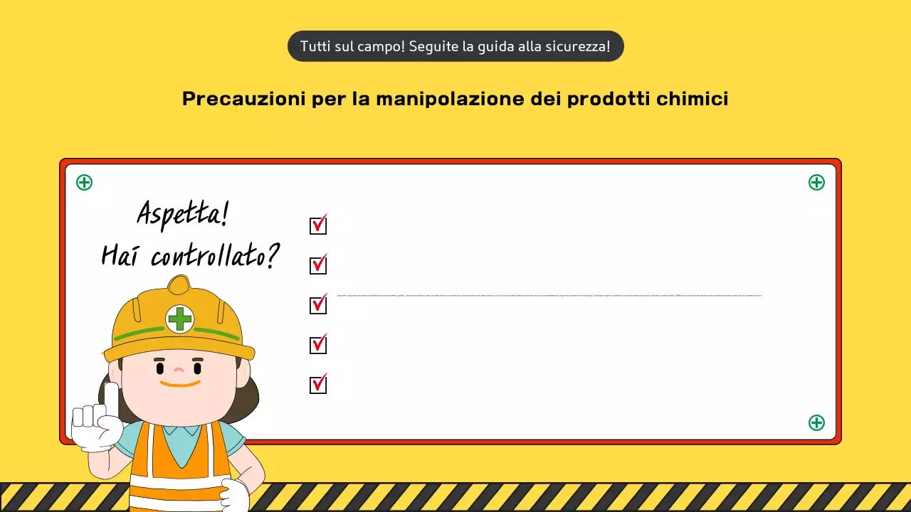 Una raccolta di simpatici manuali di sicurezza per cantieri gialli e verdi