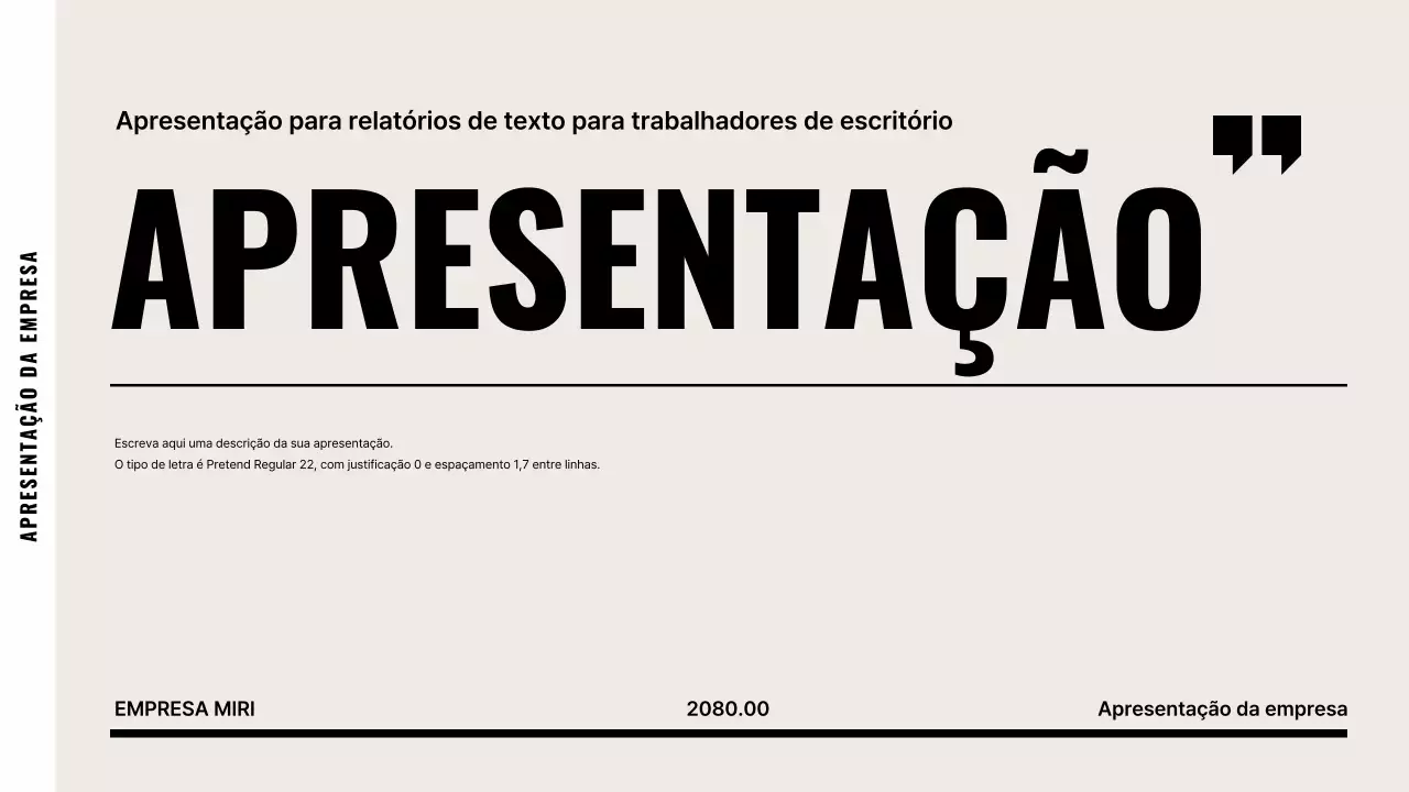 Descrição por defeito da empresa bege