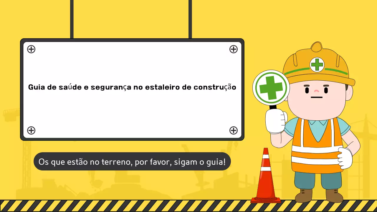 Uma coleção de bonitos manuais de segurança para estaleiros de construção amarelos e verdes