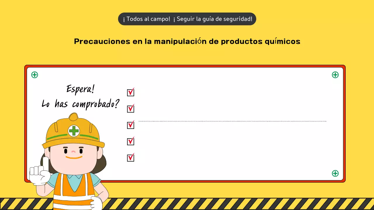 Una colección de simpáticos manuales amarillos y verdes de seguridad para obras de construcción