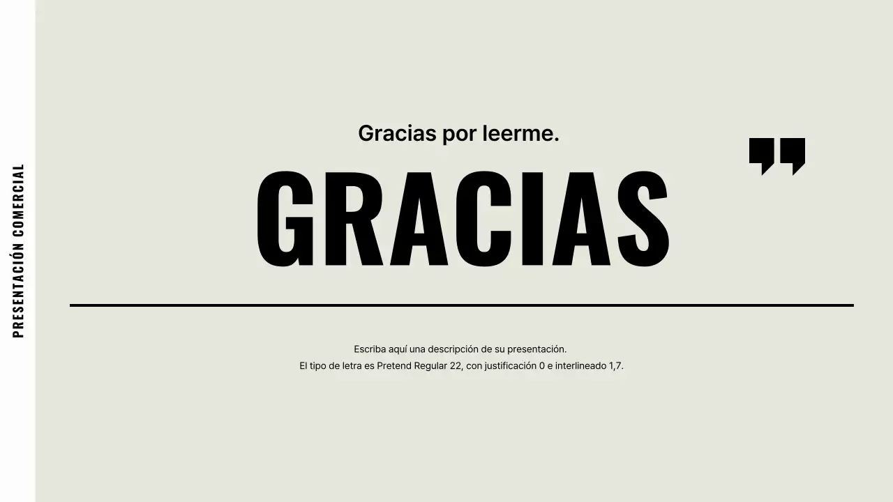 Descripción de la empresa por defecto en beige