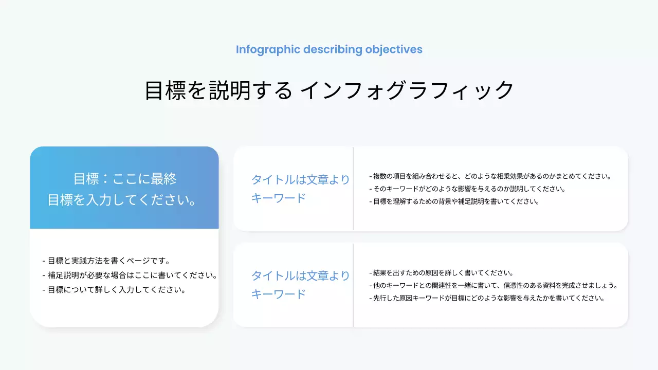 青 シンプル プラン プレゼンテーション