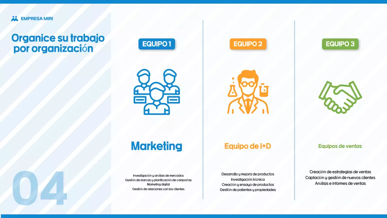 Guía sencilla de reorganización en azul claro