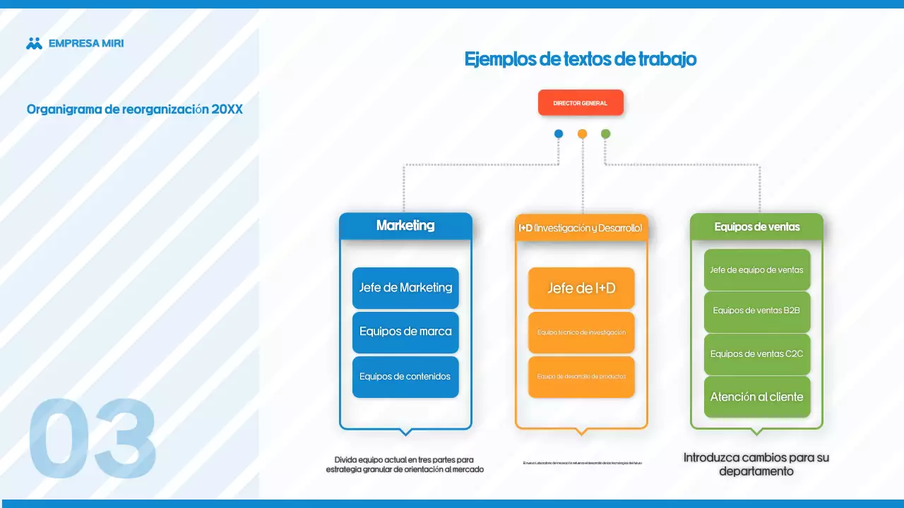 Guía sencilla de reorganización en azul claro