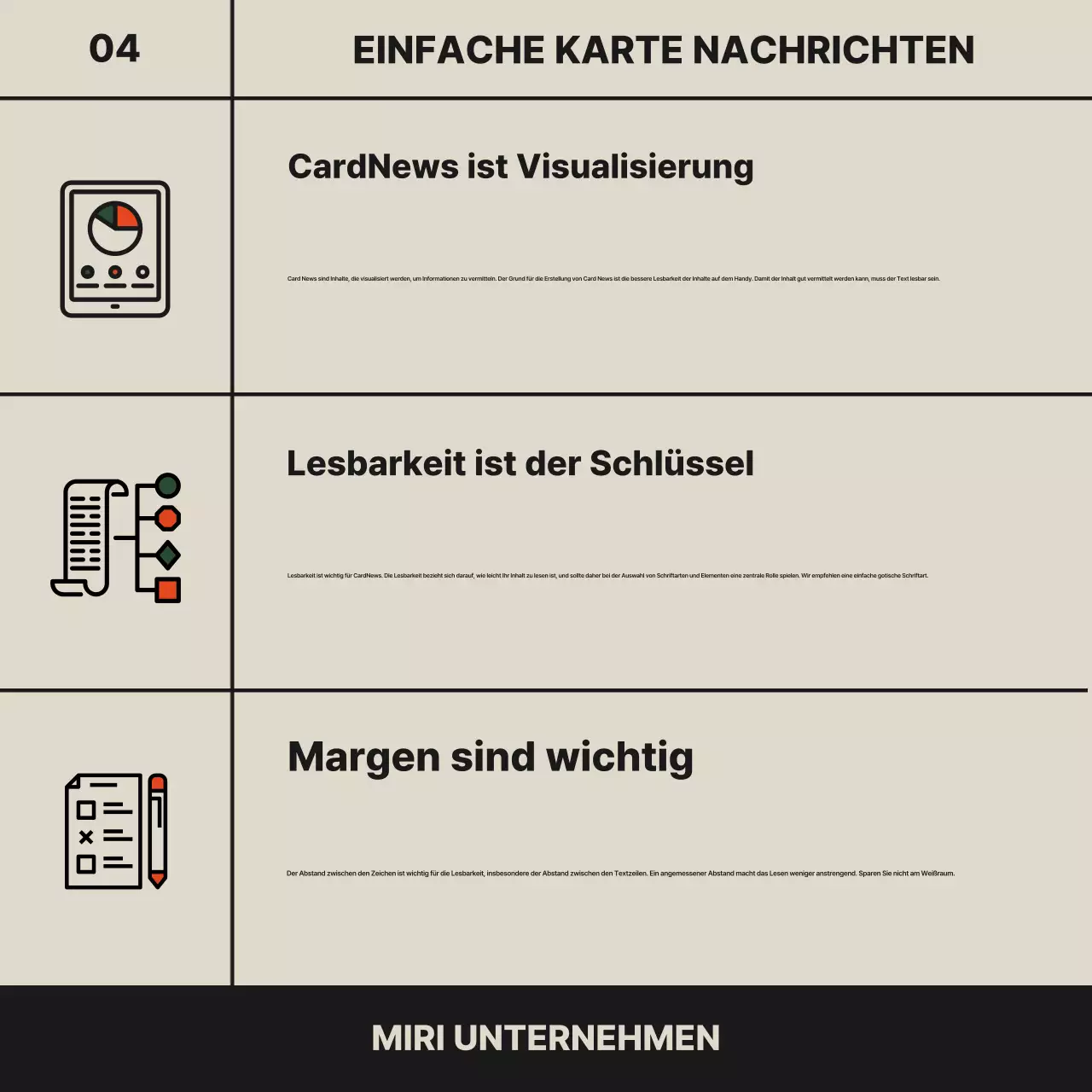 Beige Modern CardNews-Anzeigen