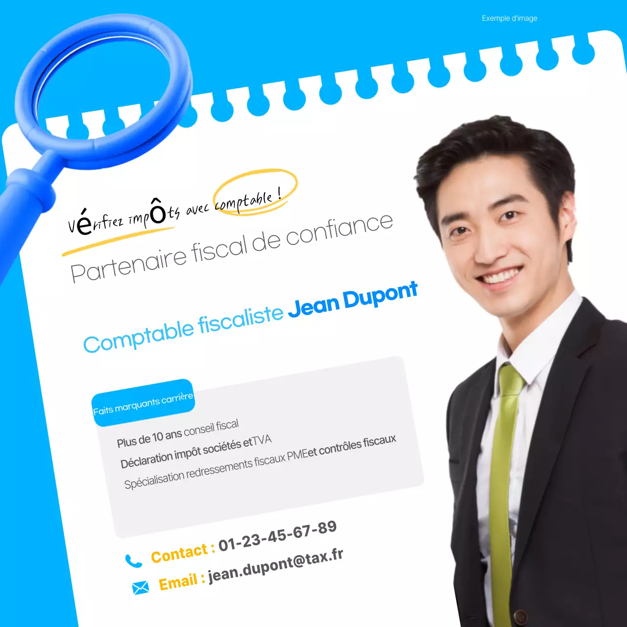 Calendrier fiscal moderne bleu