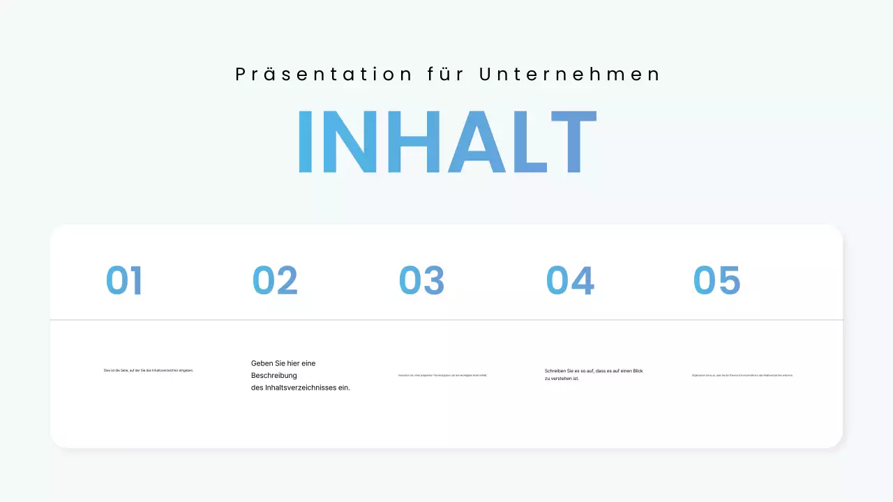 Hellblauer minimalistischer Geschäftsbericht