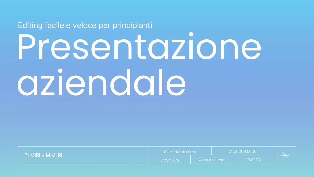 Relazione d'affari minimalista di colore azzurro