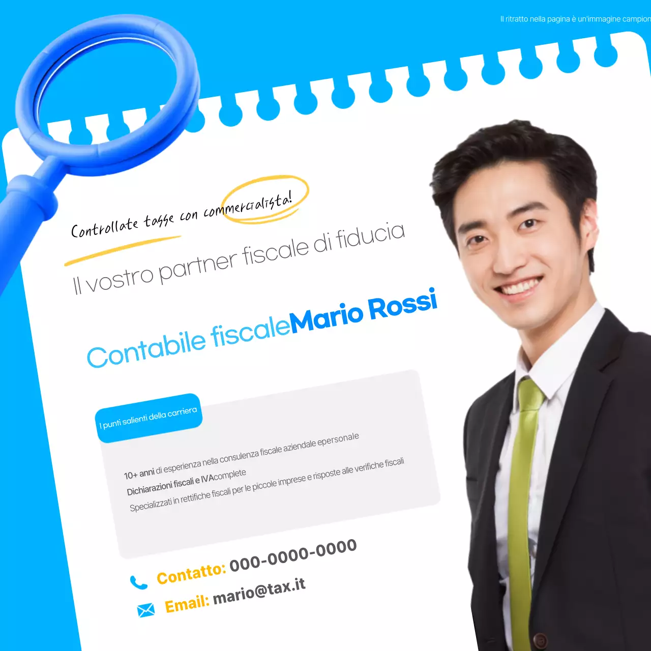 Calendario fiscale blu moderno